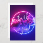 カスタムネオンサインピンク&パープルクラウド空白の 招待状 (正面/裏面)