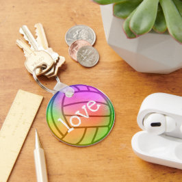 カスタムネオンレインボーバレーボール キーホルダー