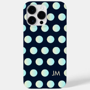 カスタムネオン水玉模様イエローシアンモノグラムナイト Case-Mate iPhone 14 PRO MAXケース