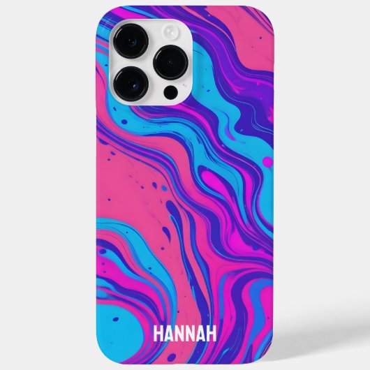 カスタムネオン液絵を描流マゼンタオレンジ色シアン Case-Mate iPhoneケース (裏面)