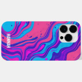 カスタムネオン液絵を描流マゼンタオレンジ色シアン Case-Mate iPhoneケース (裏面 (横))