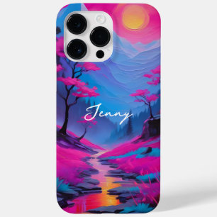 カスタムネオン絵画の風景マゼンタのシアン名 Case-Mate iPhone 14 PRO MAXケース