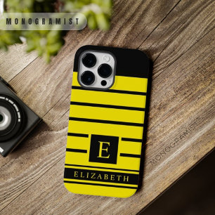 カスタムネオン黄と黒の色のストライプ Case-Mate iPhone 14 PRO MAXケース