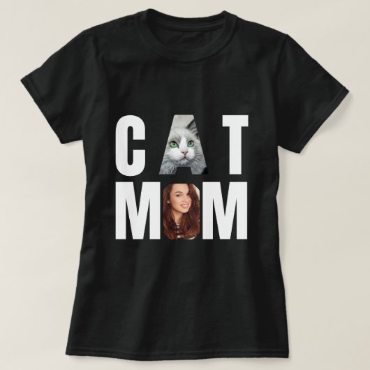 カスタムネコのママ ネコの写真 Tシャツ (デザイン正面)