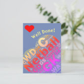 カスタムネットボールタイポグラフィハートデザイン ポストカード (スタンド正面)