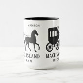 カスタムネームとテキスト マキナック島 マグカップ (中央)