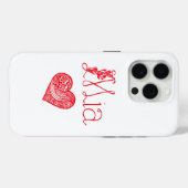 カスタムネームとハート - オーダーメイドiPhone 15 Pro C Case-Mate iPhoneケース (裏面 (横))