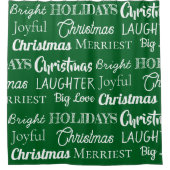 カスタムネームのクリスマス シャワーカーテン (正面)