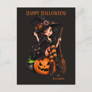 カスタムネームの悪女ハロウィン ポストカード