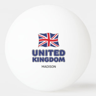 カスタムネームイギリス国旗 卓球ボール