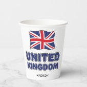 カスタムネームイギリス国旗 紙コップ (正面)