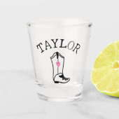 カスタムネームカウガールブーツキュートモダン ブライズ ショットグラス (正面)