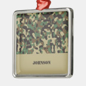カスタムネームカモフラージュパターン メタルオーナメント (左)