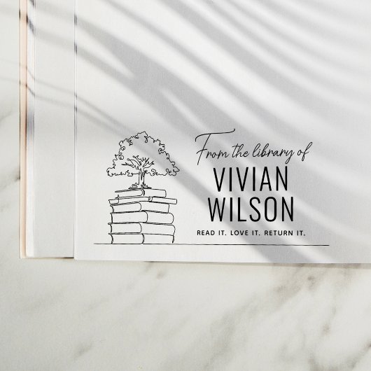 カスタムネームツリー書籍プレート ライブラリーより ラバースタンプ