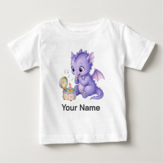カスタムネームドラゴンオルゴールベビーTシャツ ベビーTシャツ