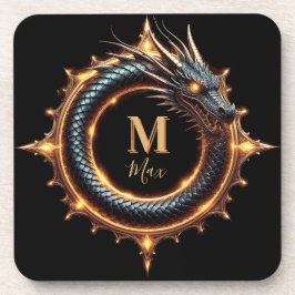 🐉 カスタムネームドラゴンファンタジーシンボルゲーマー用 🔥 コースター