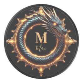 🐉 カスタムネームドラゴン ファンタジーシンボル ゲーマー向け 🔥 アイスホッケーパック