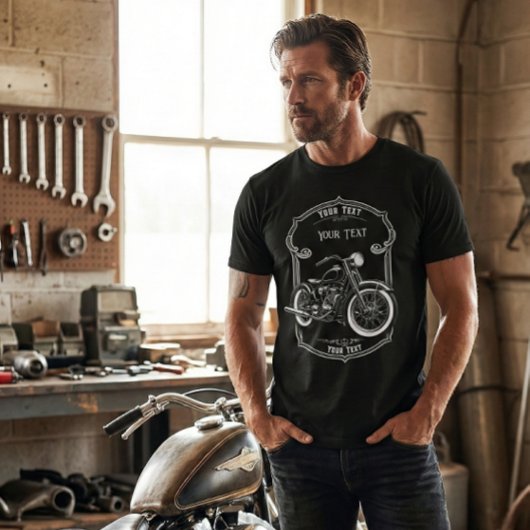 カスタムネームバイカーダッドバイクシャツ Tシャツ