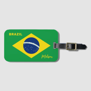 カスタムネームブラジル旗 ラゲッジタグ