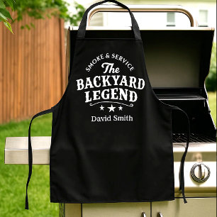 カスタムネーム付きバックヤードレジェンドBBQエプロン エプロン