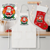 カスタムネーム入りおもしろいサンタのホリデー装飾 スモールクリスマスストッキング