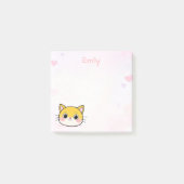 カスタムネーム入りかわいい猫の付箋 ポストイット (正面)