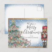 カスタムネーム入りくるみ割り人形 メリークリスマス ポストカード (正面/裏面)