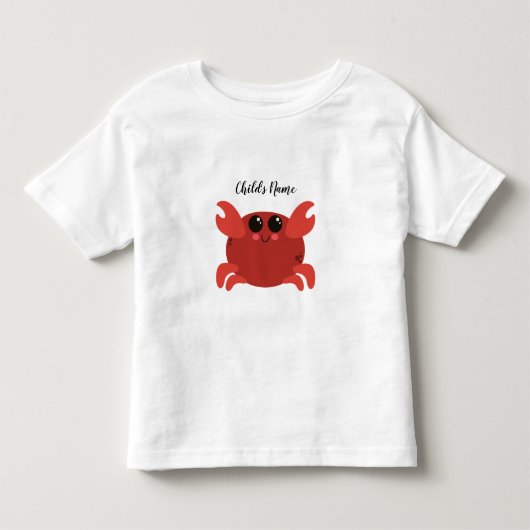 カスタムネーム入りのかわいい海洋カニ トドラーTシャツ (正面)