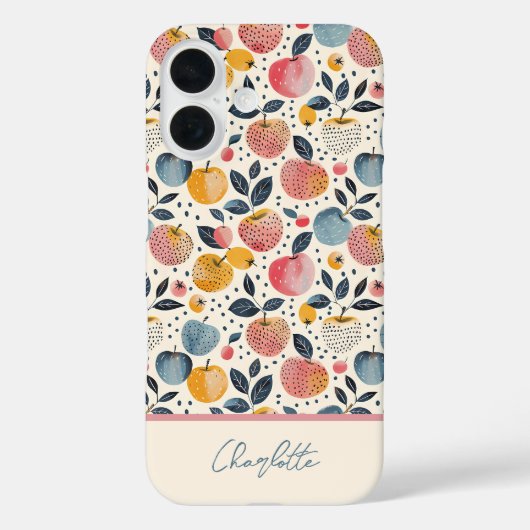 カスタムネーム入りアップル柄 Case-Mate iPhoneケース (裏面)