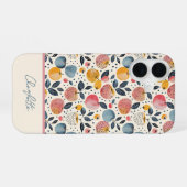 カスタムネーム入りアップル柄 iPhone 16ケース (裏面横)