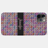 カスタムネーム入りカラフルラインストーン Case-Mate iPhoneケース (裏面(横))