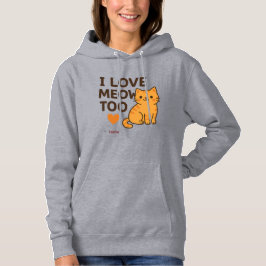 カスタムネーム入りキュートキャットパーカー I LOVE MEOW TOO パーカ