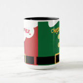カスタムネーム入りクリスマスキッズサンタクロースデザイン マグカップ (中央)