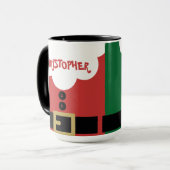 カスタムネーム入りクリスマスキッズサンタクロースデザイン マグカップ (正面左)
