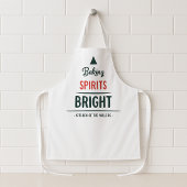 カスタムネーム入りクリスマスツリーの「Baking Spirits Bright」エプロン エプロン