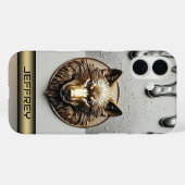 カスタムネーム入りゴールデンウルフ 🐺 Case-Mate iPhoneケース (裏面 (横))