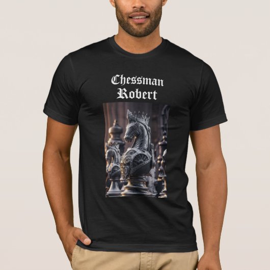 カスタムネーム入りスチームパンクチェスデザイン Tシャツ (正面)