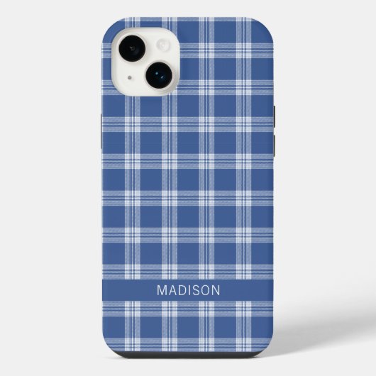 カスタムネーム入りチェック/タータン柄 iPhoneケース (裏面)