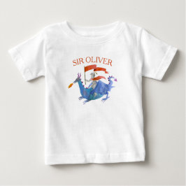 カスタムネーム入りドラゴン騎士キッズTシャツ ベビーTシャツ
