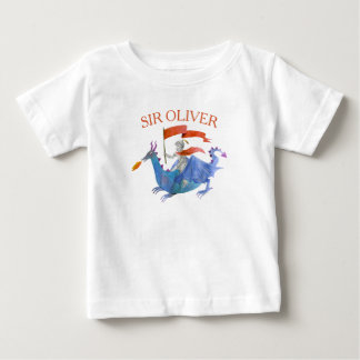 カスタムネーム入りドラゴン騎士キッズTシャツ ベビーTシャツ