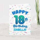 カスタムネーム入りハッピー18歳の誕生日カード カード (正面)