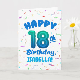 カスタムネーム入りハッピー18歳の誕生日カード カード