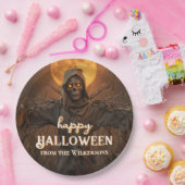 カスタムネーム入りハロウィンパーティーの怖い案山子 ペーパープレート (パーティー)