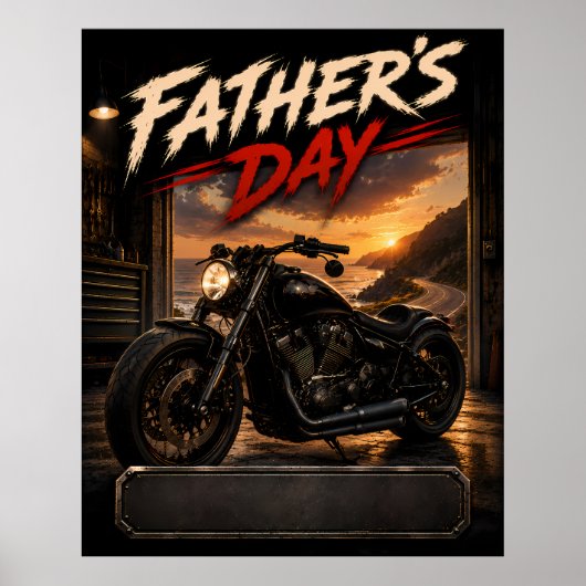 カスタムネーム入りバイク父の日ポスターギフト ポスター (正面)