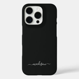 カスタムネーム入りブラックフォンケース iPhone 16 PROケース