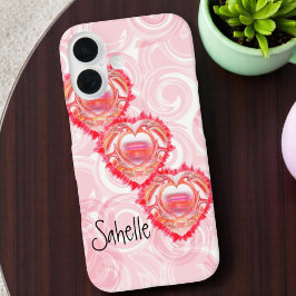 カスタムネーム入りボロボロハート iPhone 16ケース
