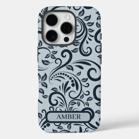 カスタムネーム入りミニマリストフラワーフォンケース Case-Mate iPhoneケース (裏面)