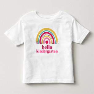 カスタムネーム入りレインボー スクールアイテム バックトゥスクール トドラーTシャツ