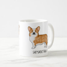 カスタムネーム入りレッドペンブロークウェルシュコーギー かわいい犬