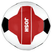 カスタムネーム入りレッド サッカーボール (回転)